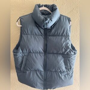 Puffer Vest in Slate Blue